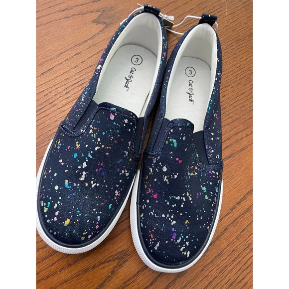 Cat & Jack Shoes Nwt Cat Jack Paint Splatter Slip On Shoes